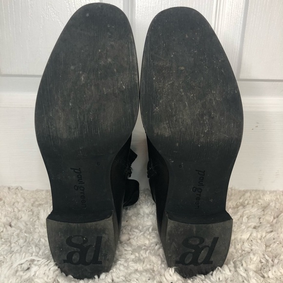 PAUL Green Leather Bernadette Combat Moto Boots 8 - Picture 6 of 8